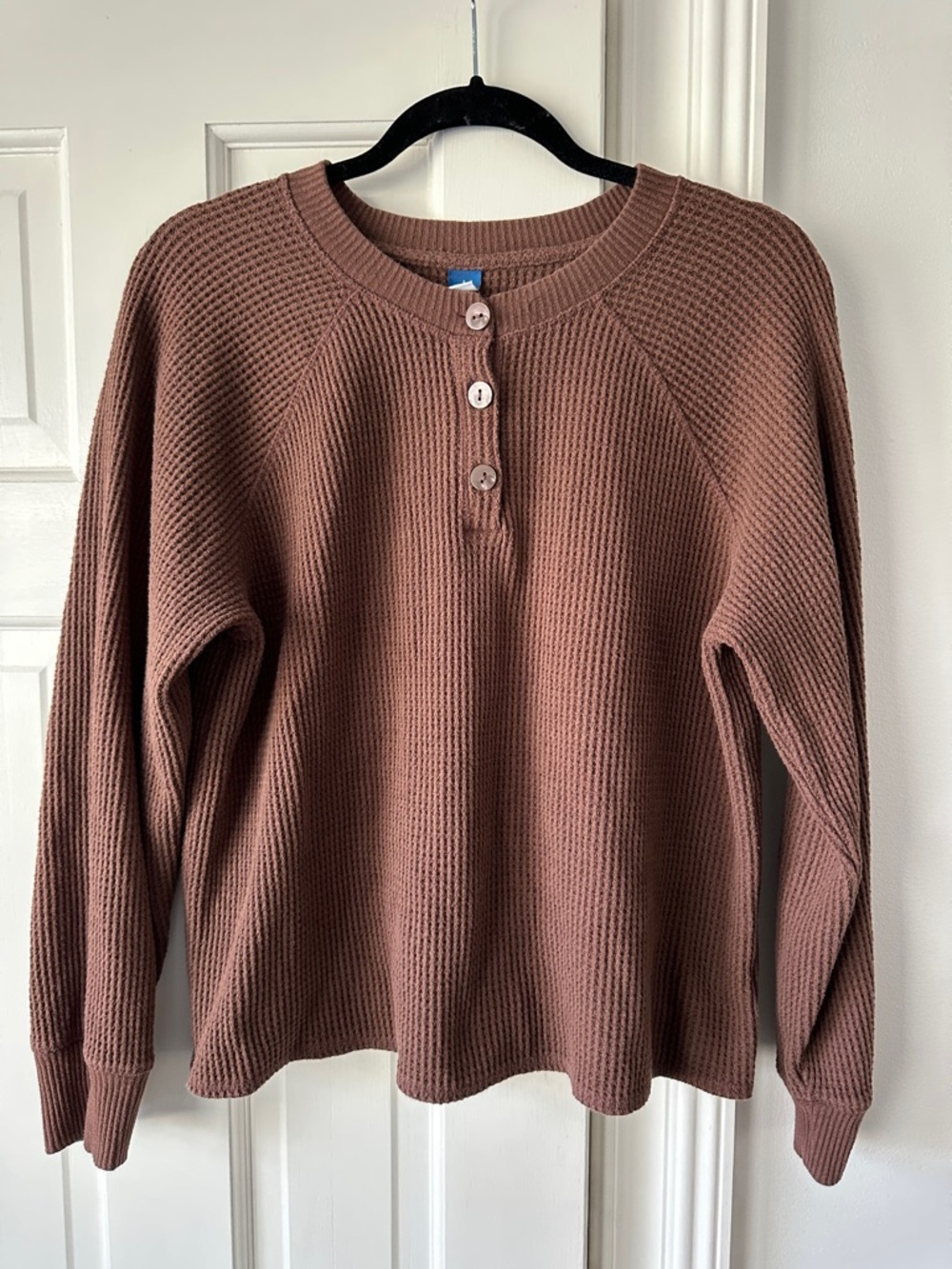 Old Navy Waffle Knit Henley - Brown